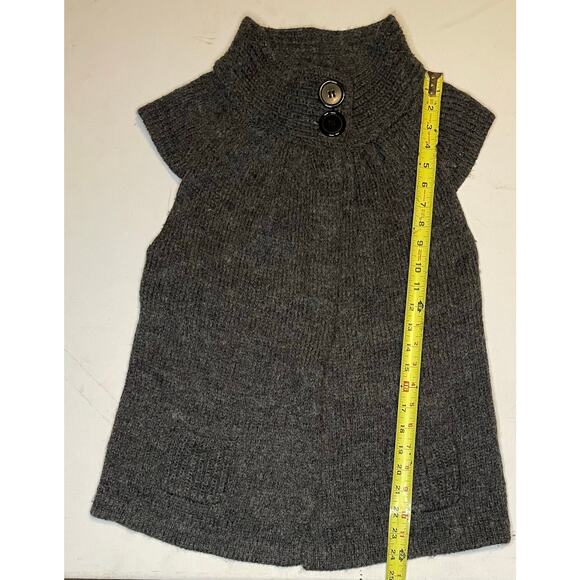 Max Mara Wool Sleeveless Knit Tunic Vest Gray Funnel Neck Quiet Luxury Sz S/M - Picture 7 of 11